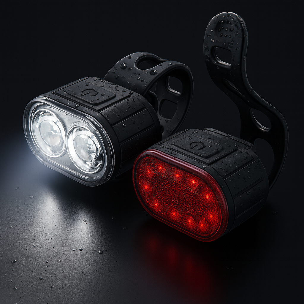 Juego de Luces Delanteras y Traseras para Bicicleta – Recargables USB, 3–12h, Impermeables IPX4