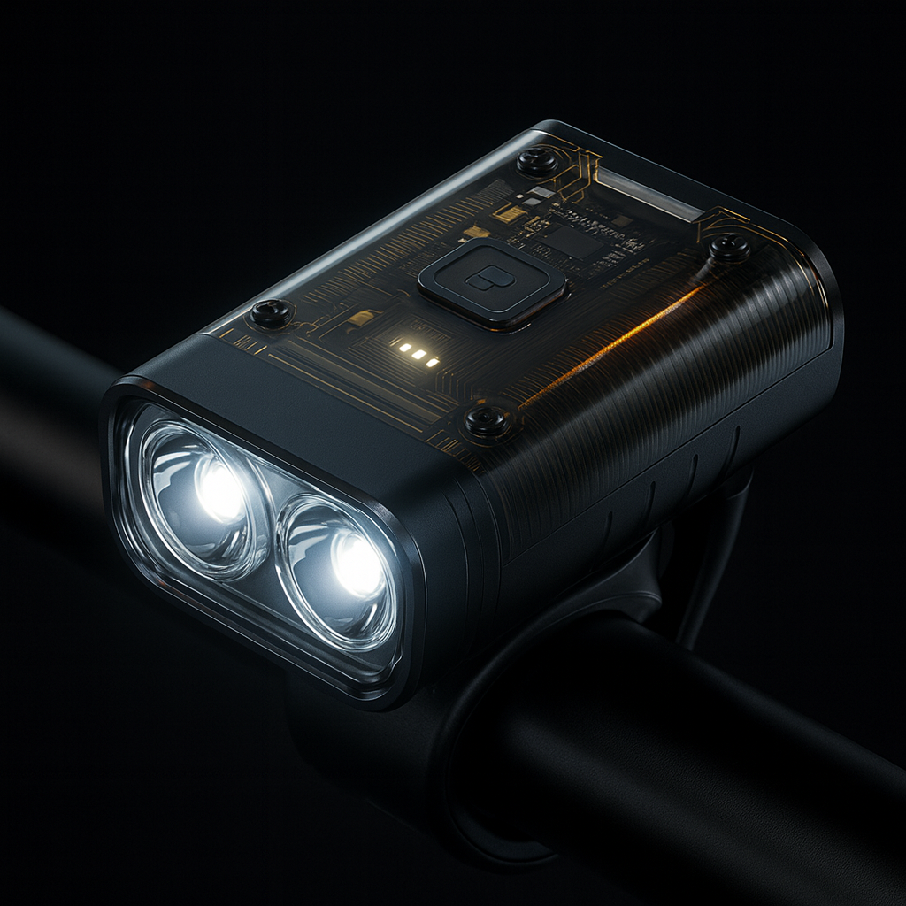 Luz Delantera para Bicicleta Recargable USB-C – 360° Giratoria, Impermeable IPX5