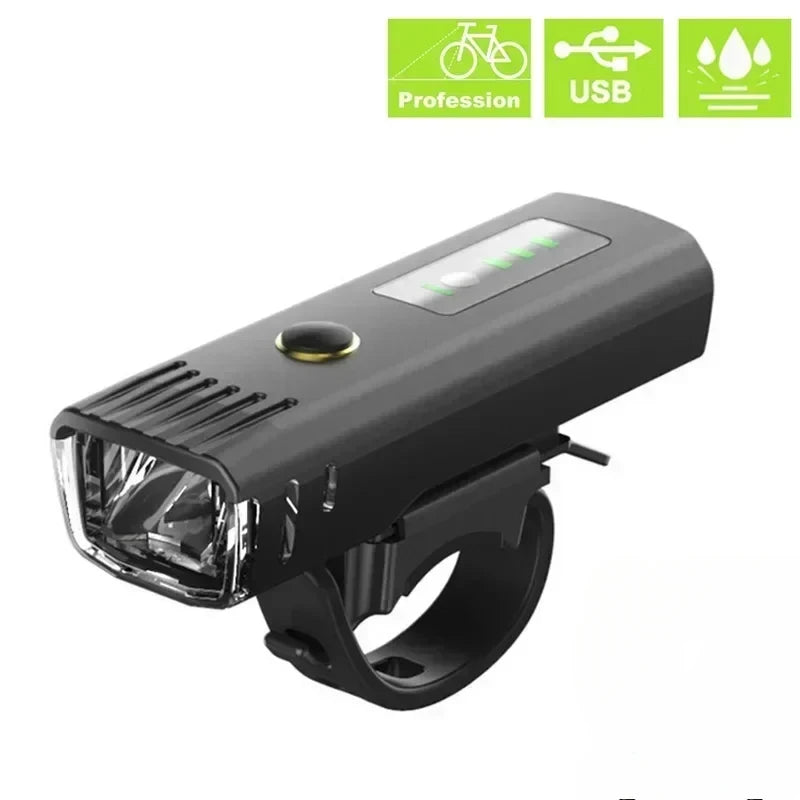 Luz Delantera para Bicicleta Recargable USB-C – 360° Giratoria, Impermeable IPX5