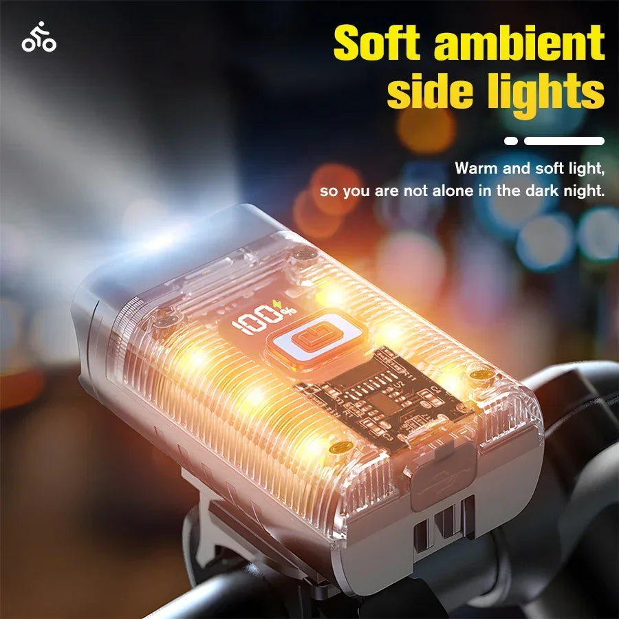 Luz Delantera para Bicicleta Recargable USB-C – 360° Giratoria, Impermeable IPX5
