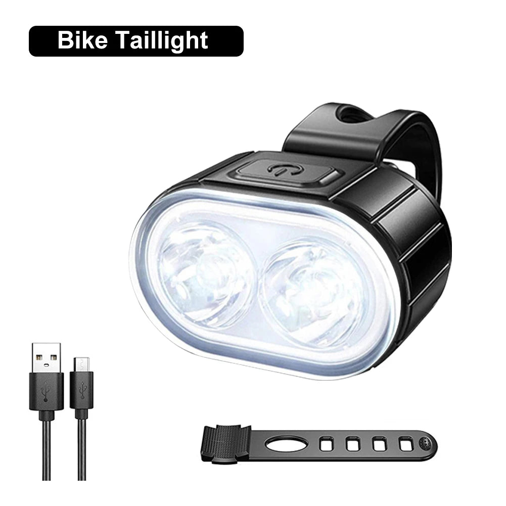 Juego de Luces Delanteras y Traseras para Bicicleta – Recargables USB, 3–12h, Impermeables IPX4