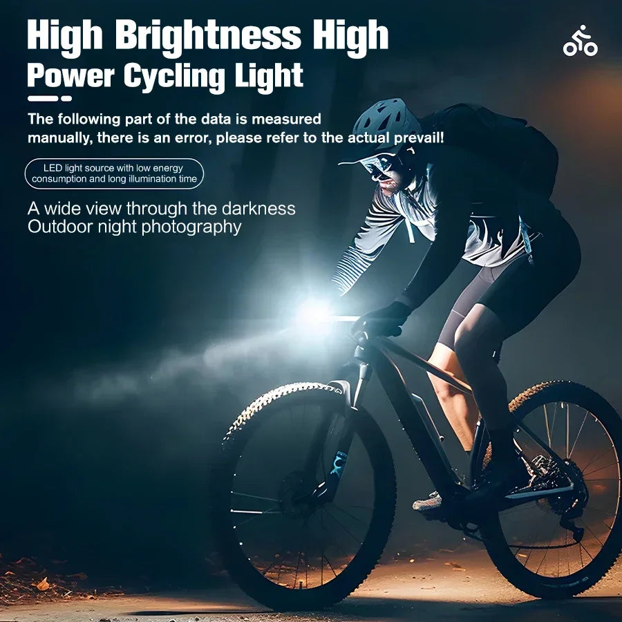 Luz Delantera para Bicicleta Recargable USB-C – 360° Giratoria, Impermeable IPX5