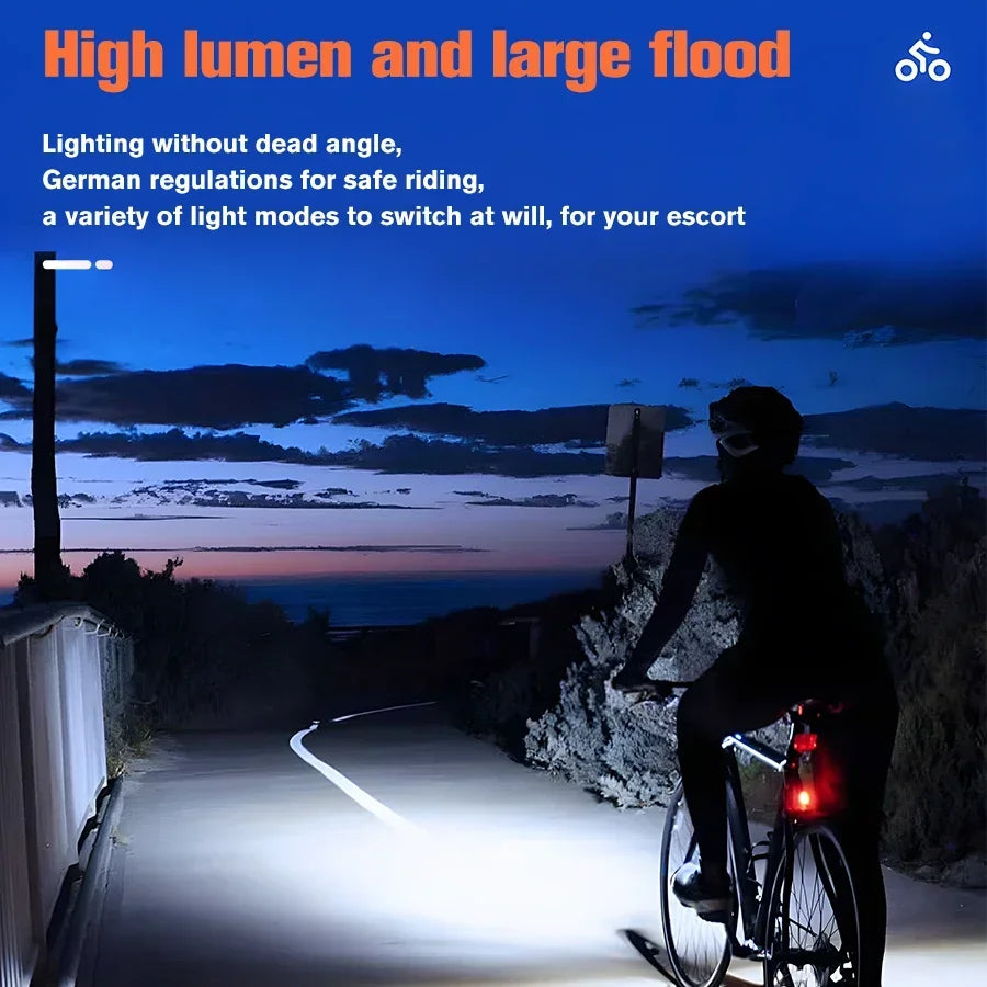 Luz Delantera para Bicicleta Recargable USB-C – 360° Giratoria, Impermeable IPX5